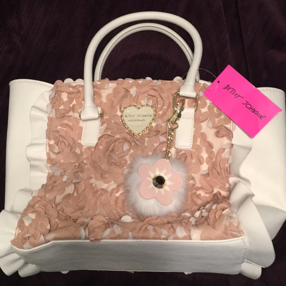 Betsey Johnson winged satchel purse w/ wallet